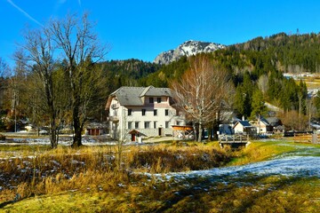 Building in Zgornje Jezersko village in Gorenjska, Slovenia