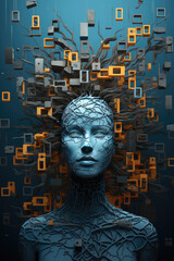 Artistic illustration, artificial intelligence. Generation Ai