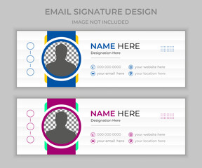 Modern and minimalist business email signature template design , Corporate email signature or email footer template design,  Email footer and personal social media cover templates