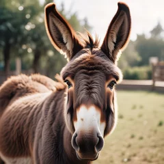Fotobehang Brown donkey outdoor © Antonio Giordano