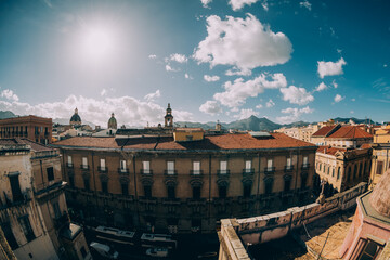 A panoramic view over the rooftops of Palermo - 696540686