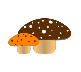 Cartoon mushrooms. Vector illustration, print for background, print on fabric, paper, wallpaper, packaging.	