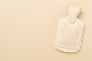 Rubber water warmer bag on color background