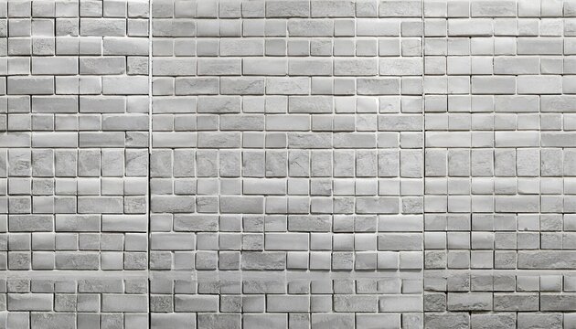 white light square brick subway tiles wall texture wide background banner panorama seamless pattern