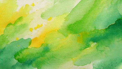 abstract watercolor paint texture green and yellow background