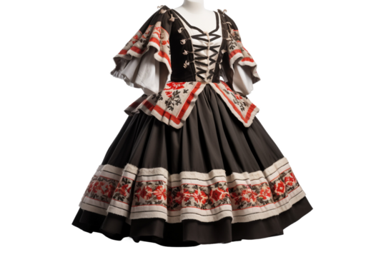 Island Elegance Corsican Costume Showcase isolated on transparent background