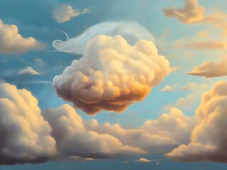 ILUSTRACION NUBES EB ATARDECR