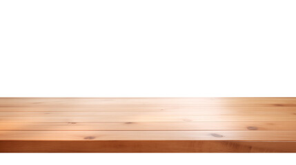 Realistic Empty wooden table isolated on transparent background, for product promotion placement, marketing display product, png