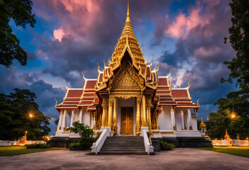 Stunning tample  at evening sky view