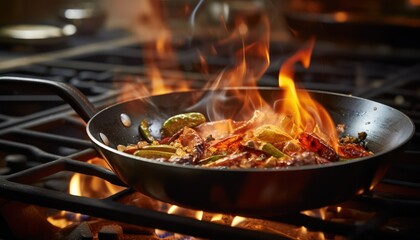 A Delicious Meal Cooking on a Stovetop