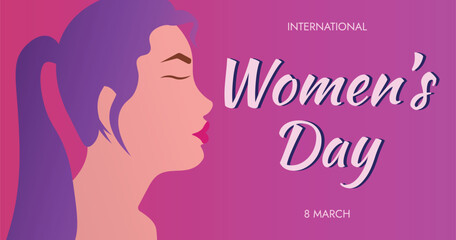 International Women's Day. Happy Women's Day. IWD. 8 march. Women's History Month. Pink poster. Girl power. Women's power. Feminine power. Women's history. Feminism.