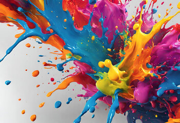 Abstract colorful paint splash 4k wallpaper