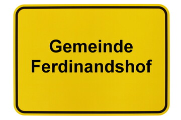 Illustration eines Ortsschildes der Gemeinde Ferdinandshof in Mecklenburg-Vorpommern