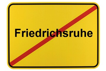 Illustration eines Ortsschildes der Gemeinde Friedrichsruhe in Mecklenburg-Vorpommern