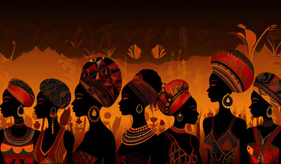 black history month african wallpaper illustration, african colors, copy space