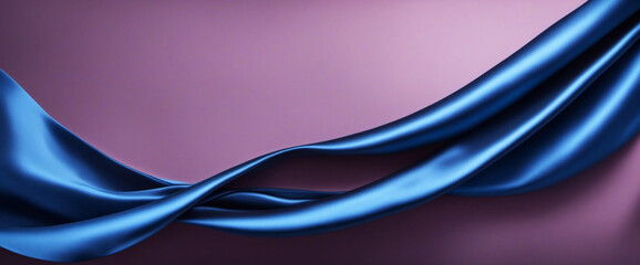 Obraz premium Midnight blue silk satin. Sophisticated backdrop with room to breathe. Flowing ripples. Lustrous material. Opulent. Celebrations like Valentines Day, Christmas, and New Years. Decorative strip. Length