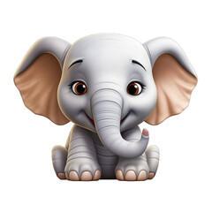 Happy elephant memoji isolated on transparent and white background. PNG transparent, emoji