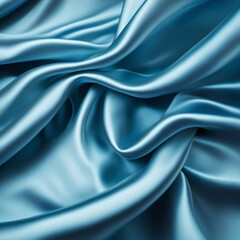Fototapeta premium Elegant Blue Silk Satin Texture. Smooth and Glossy Material. Luxurious Background with Space for Text.