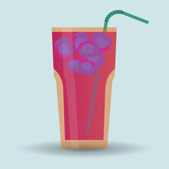 Cocktail on a blue background. Color. Drinks on the background. Vector 