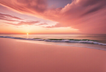 Soft coral pink sky at dusk. Delicate peach hues. Sunset glow. Sophisticated evening sky backdrop. Tropical vibes. Summer romance. Beach getaway.
