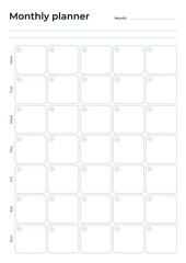 Minimalist planner pages templates. Organizer page, diary and daily control book. Life planners, monthly, weekly and days organizers or office schedule list. Graphic organization paper vector. 