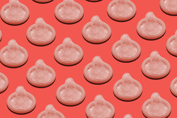 Pattern with group of condoms	