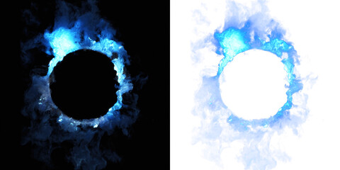 Atmospheric blue ring with a smoky halo, offering deep contrast for VFX. Alpha transparency for versatile use. - 696559240