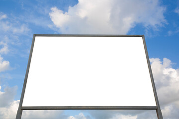 Blank advertising billboard against a cloudy sky - concept with copy space