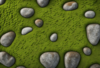 Obraz na płótnie Canvas a detailed view of moss on stone surface background.