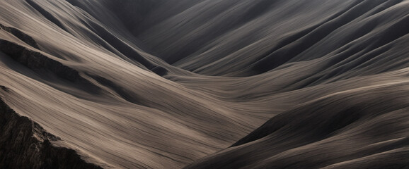 Dark and Textured Black Mountain Background for Design with Copy Space