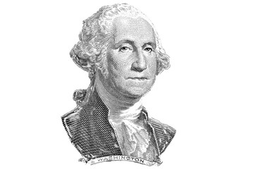 pencil drawing of a portrait of George Washington from American one dollar bill.
