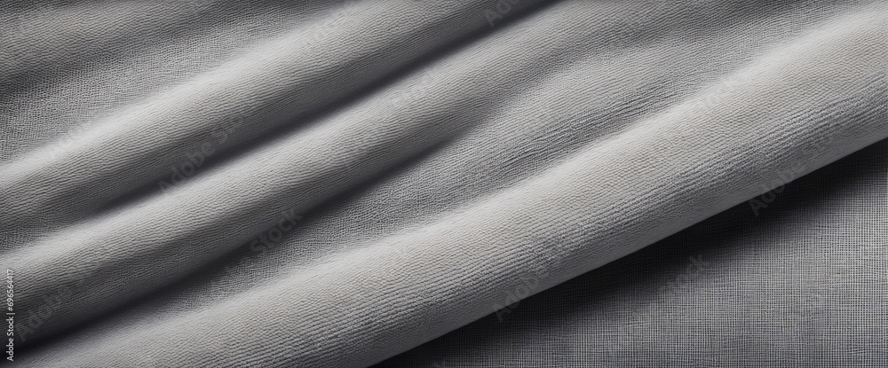 Poster monochrome abstract backdrop with light gray rough fabric texture. denim pattern on wide web banner.