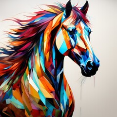 horse bright abstract illustration in Street Art style created with generative AI software