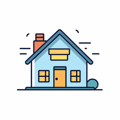 House exterior vector illustration front view with roof. Modern. Townhouse building apartment. Home facade with doors and windows.