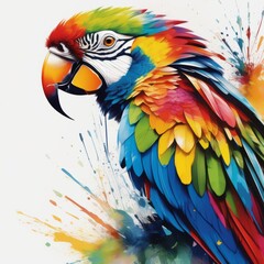 parrot bright abstract illustration in Street Art style created with generative AI software