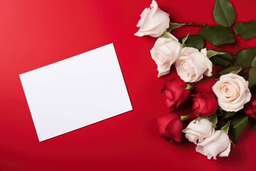 red rose and blank card