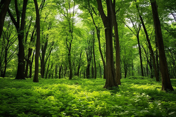 Fototapeta na wymiar World nature, Forest world day, Earth day concept with forest treee nature and flower