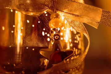 Christmas decoration light decoration on the Christmas table