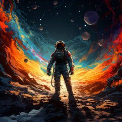 abstract wallpaper of an astronaut in space