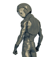 alien soldier is thinking about war