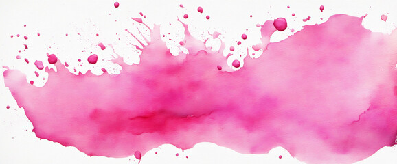 Abstract pink watercolor design. Hand-drawn on paper with a white background. Separated and clean.