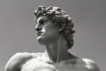 The greek god hermes statue. Male statue of a Roman deity, muscular in Olympus. Ancient Greek religion. - obrazy, fototapety, plakaty