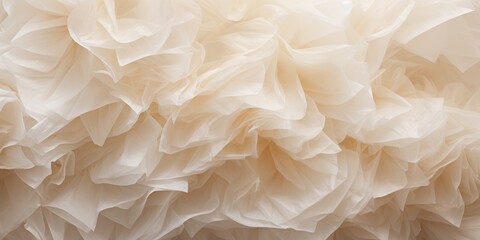 Beige white tissue paper texture backgrounds, folded soft crumbled paper texture background. - obrazy, fototapety, plakaty