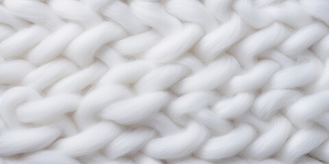 White Knit Fabric Background. Wool Sweater Texture Close Up Surface backgrounds.