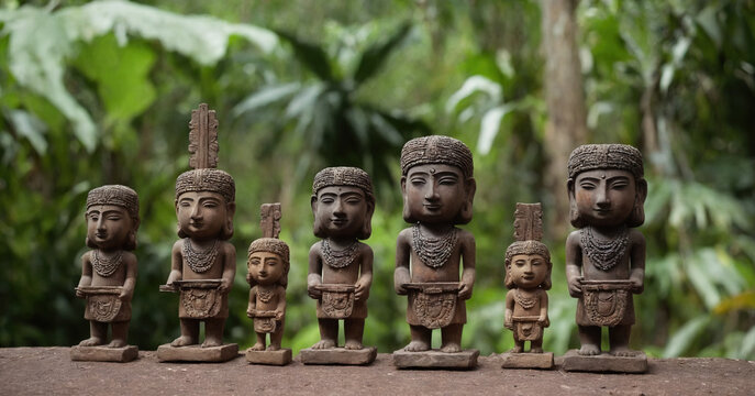 An ancient Taino idol, a mystical stone sculpture from Puerto Rico, representing the spiritual and cultural heritage of the indigenous Taino people.