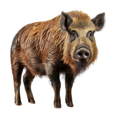 Brown and Black Boar Standing on a Dirt Field