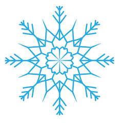 One snowflake on transparent background, icon, illustration, outline stile, white background,...