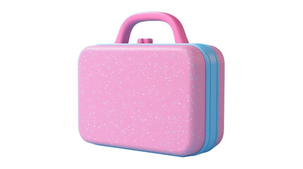 A Stylish Pink and Blue Case Resting on a Table