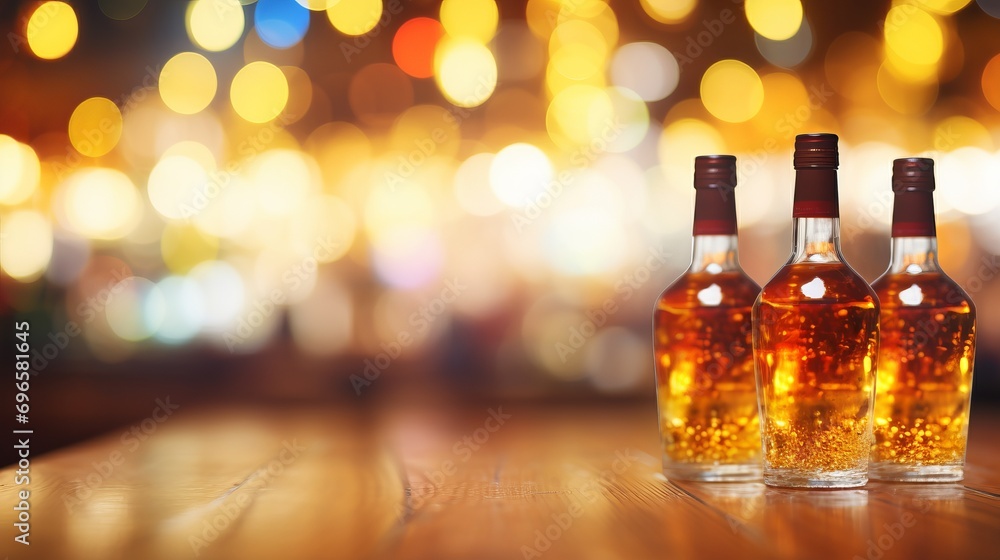 Aufkleber close up of unlabeled product on retail shelf with blurry bokeh background, creating artistic effect