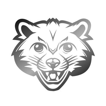 Bearcat Illustration Clip Art Design Shape. Wild Silhouette Icon Vector.